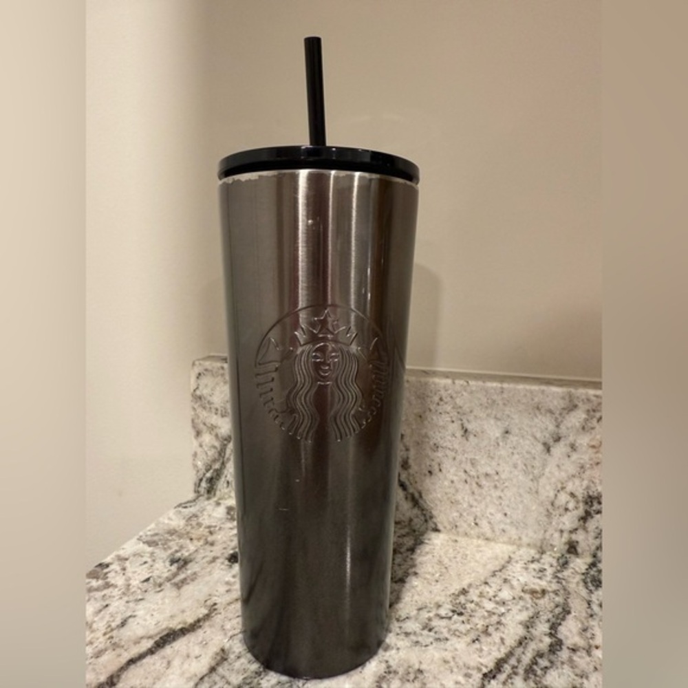 Starbucks Ombre Black/ Gray Tumbler with Straw